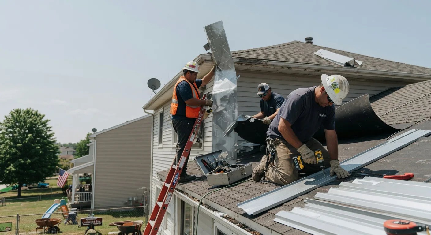 Storm Damage Metal Roof Repair in Adamstown, PA